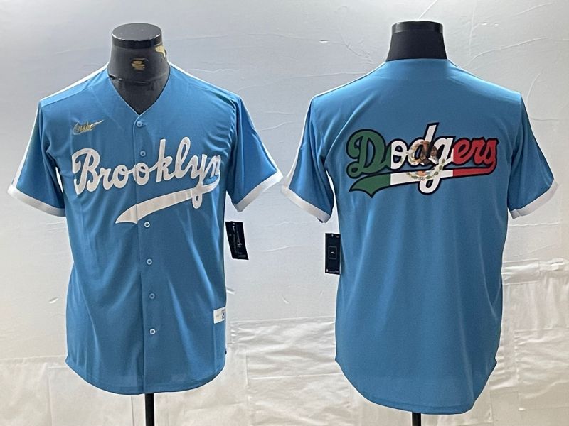 Men Los Angeles Dodgers Blank Light blue Throwback 2024 Nike MLB Jersey style 2->los angeles dodgers->MLB Jersey